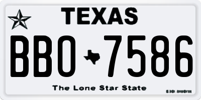 TX license plate BBO7586