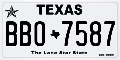 TX license plate BBO7587