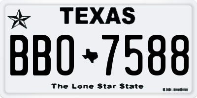 TX license plate BBO7588