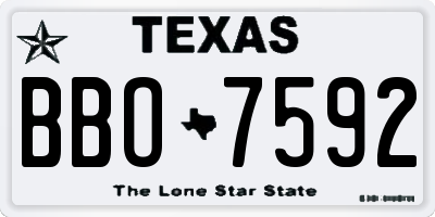 TX license plate BBO7592