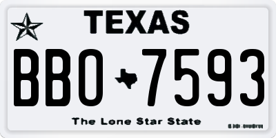 TX license plate BBO7593