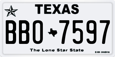 TX license plate BBO7597