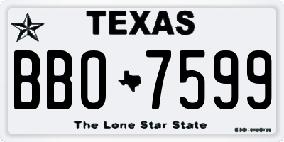 TX license plate BBO7599