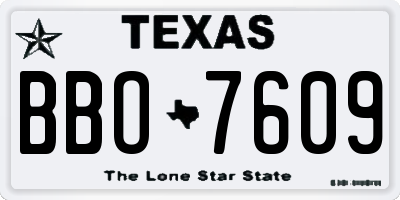 TX license plate BBO7609