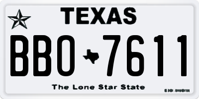 TX license plate BBO7611
