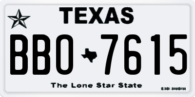 TX license plate BBO7615