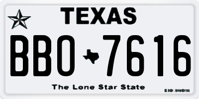 TX license plate BBO7616