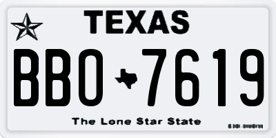 TX license plate BBO7619