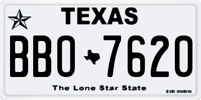 TX license plate BBO7620