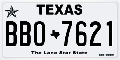 TX license plate BBO7621