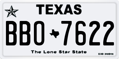 TX license plate BBO7622