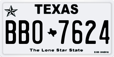 TX license plate BBO7624