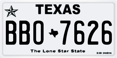 TX license plate BBO7626
