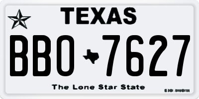 TX license plate BBO7627