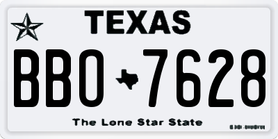TX license plate BBO7628