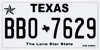 TX license plate BBO7629