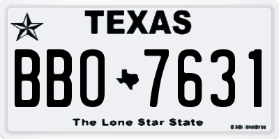 TX license plate BBO7631