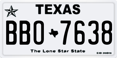 TX license plate BBO7638