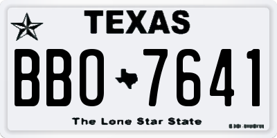 TX license plate BBO7641