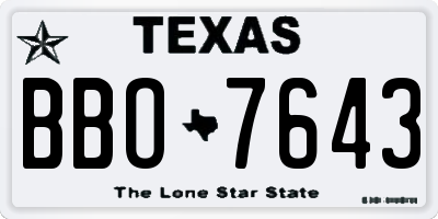 TX license plate BBO7643