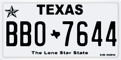 TX license plate BBO7644