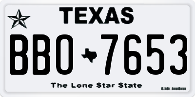TX license plate BBO7653