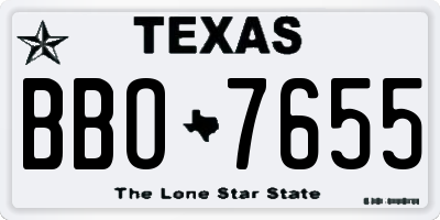 TX license plate BBO7655