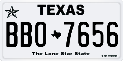TX license plate BBO7656