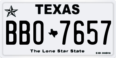 TX license plate BBO7657