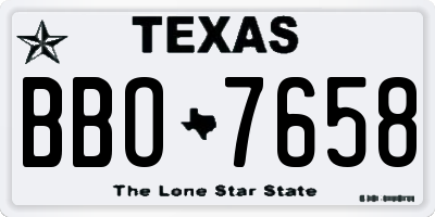 TX license plate BBO7658