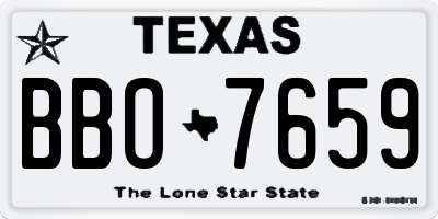 TX license plate BBO7659