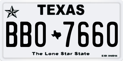 TX license plate BBO7660