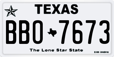 TX license plate BBO7673