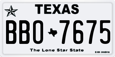 TX license plate BBO7675