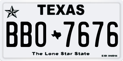 TX license plate BBO7676