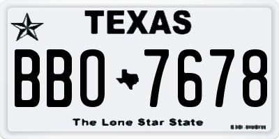 TX license plate BBO7678