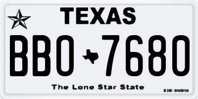 TX license plate BBO7680