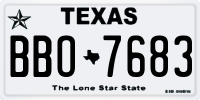 TX license plate BBO7683