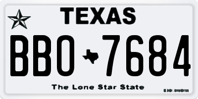 TX license plate BBO7684