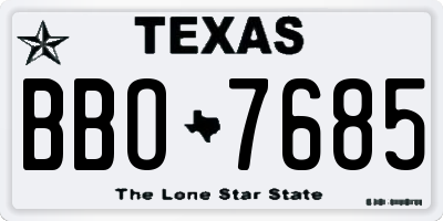 TX license plate BBO7685