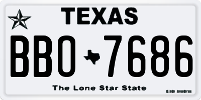 TX license plate BBO7686