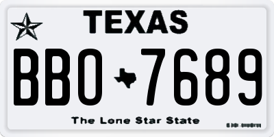 TX license plate BBO7689