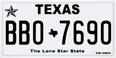 TX license plate BBO7690