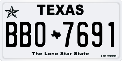 TX license plate BBO7691