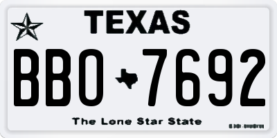 TX license plate BBO7692