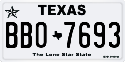 TX license plate BBO7693