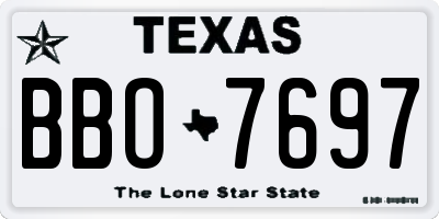 TX license plate BBO7697