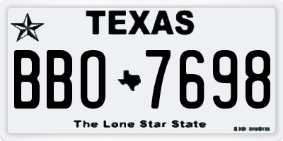 TX license plate BBO7698
