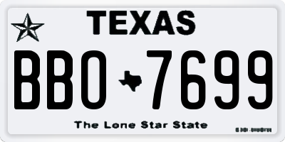 TX license plate BBO7699