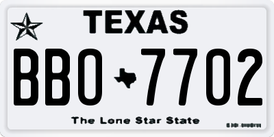 TX license plate BBO7702